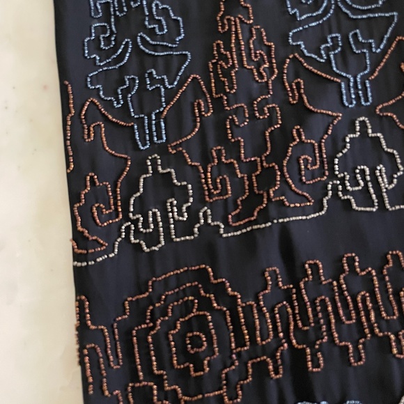 Burning Torch Black Beaded Fringed Formal Dress - Picture 7 of 16